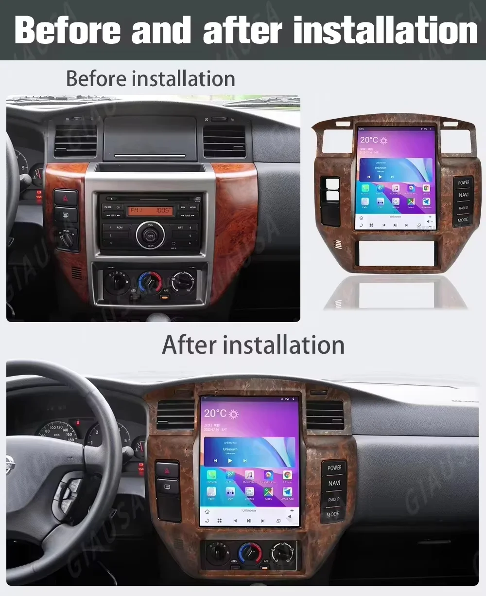 Android Wireless CarPlay 4G WiFi Navi Radio For Nissan Patrol V5 Y61 2004-2021 Multimedia Stereo  Head unit Touch Screen