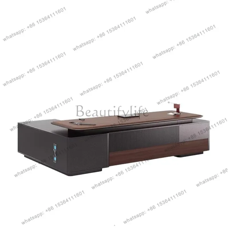 D36Blister office desk and chair combination simple modern leadership office chairperson president platform