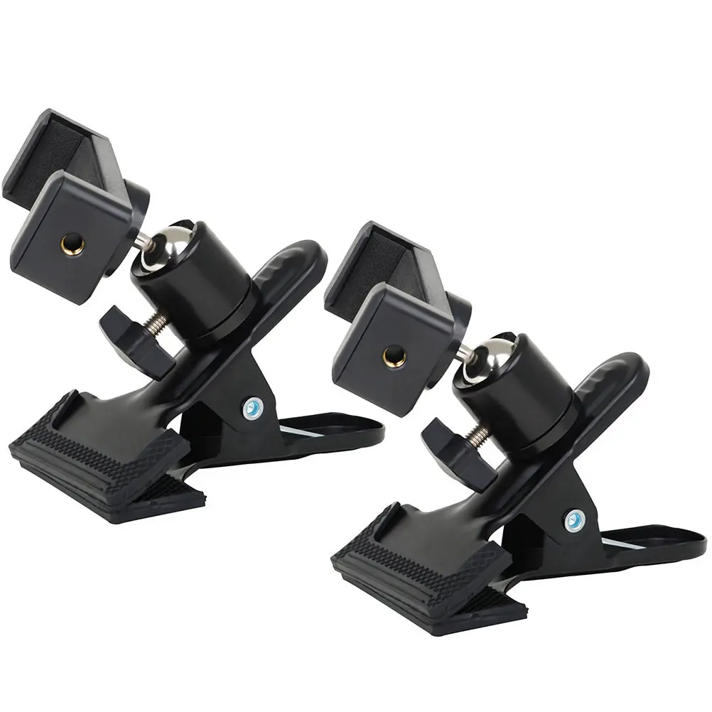 2Pcs Guitar Headstock Phone Holder Rotation Broadcast Metal Bracket for Video Recording Music Performance Teacher