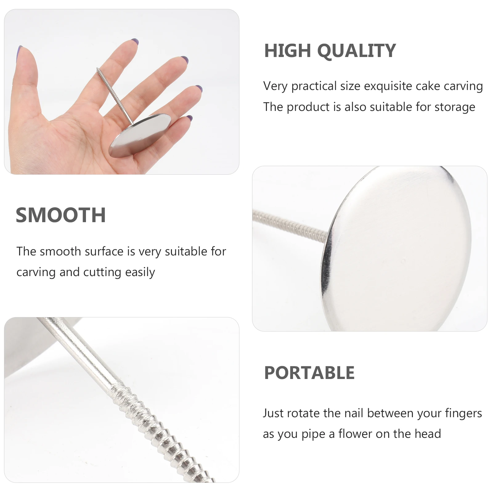 

Stainless Steel Cake Decorating Nails Professional Baking Heating Cores Cupcake Flower Tools Diy Sugar Paste Petal Crafting