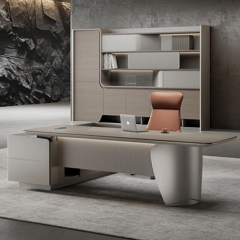 /Executive Unique Office Desk Standing Designer Corner L Shaped Computer Desks European Unique Escritorio Oficina Desk Furniture