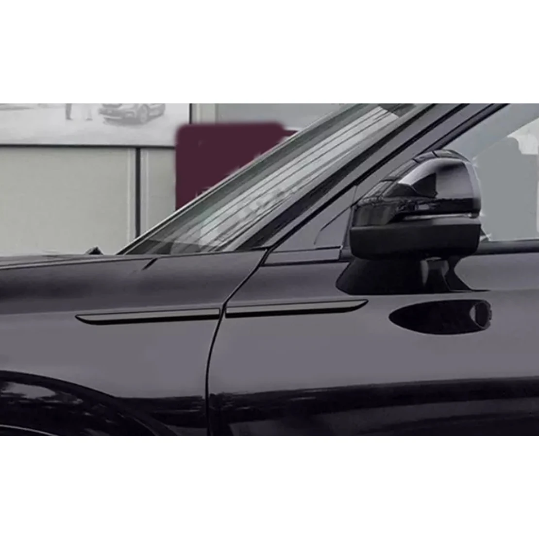 Car SUV Body Front Door Side Fender Trim Emblem Sticker Cover Accessories Badge Strip Stripe Decal Decor Black