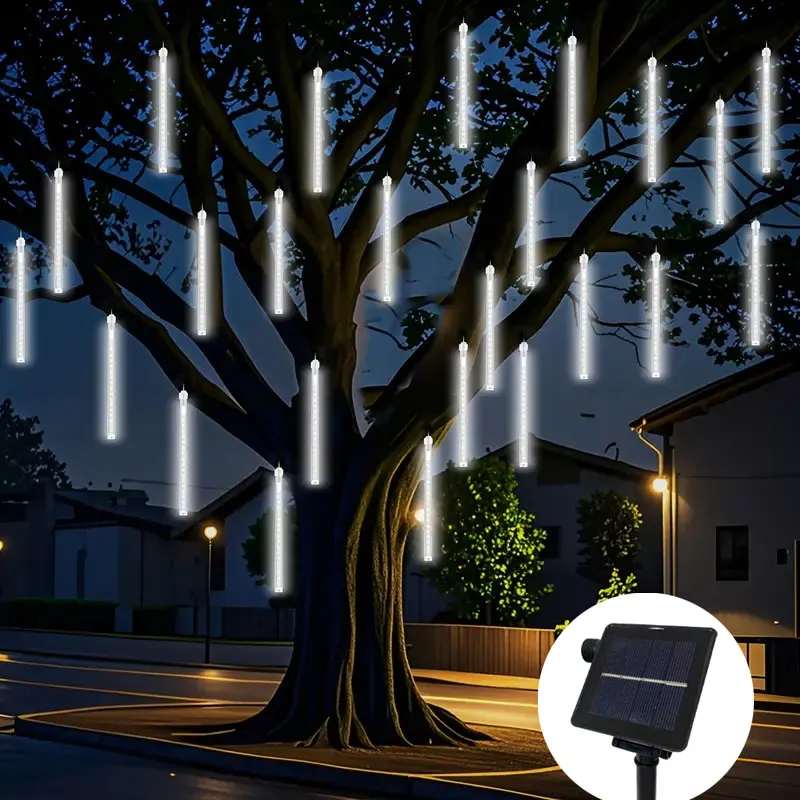

30/50CM Outdoor Solar LED Meteor Shower Light String Garden Atmosphere Garland Fairy Lights Wedding Party Camping Room Decor