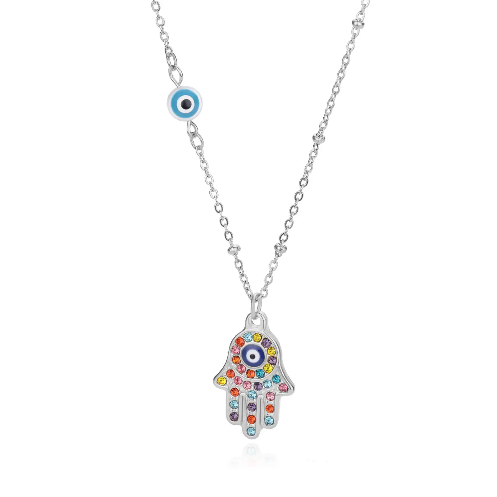 Hamsa Evil Eye Necklace For Women Charm Turkish Gold Color Eye Chains Neckalce Christmas Choker Jewelry Accessories Gift