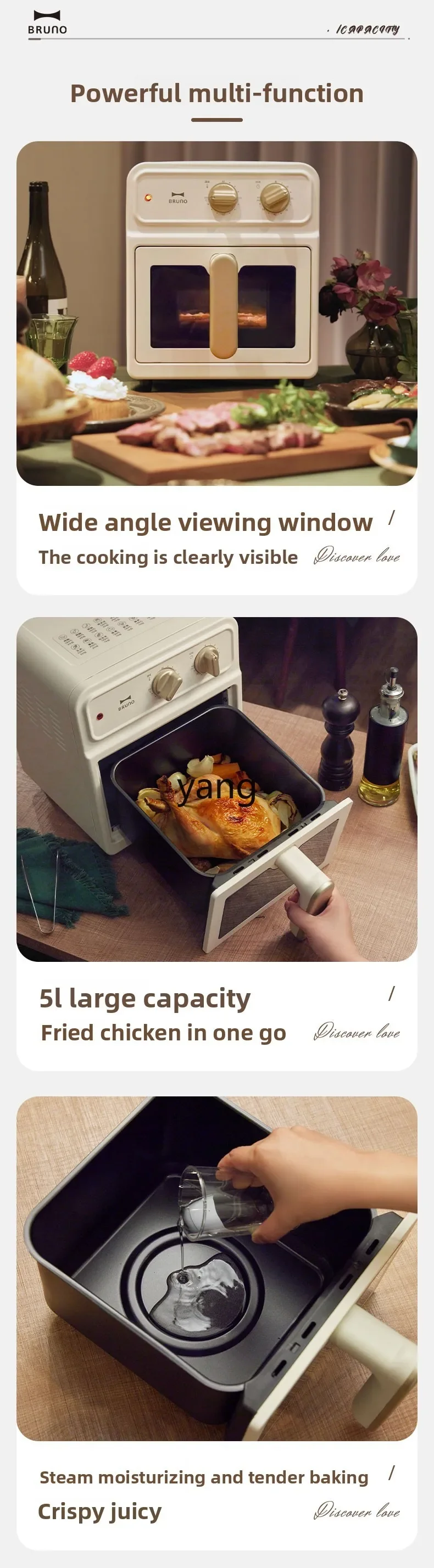 LMM5L Electric Oven Household Visualization Large Capacity Electric Fryer Cooking Machine