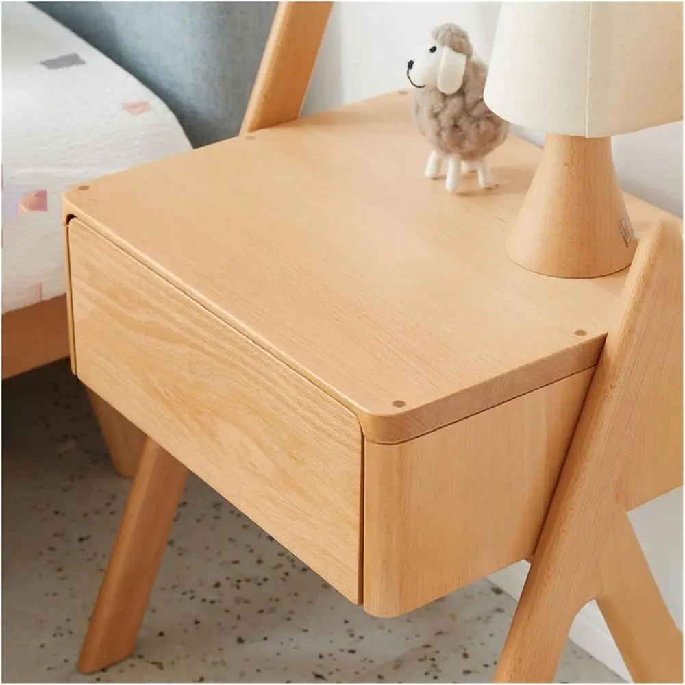 북유럽 스타일 원목 어린이 침실용 수납형 협탁