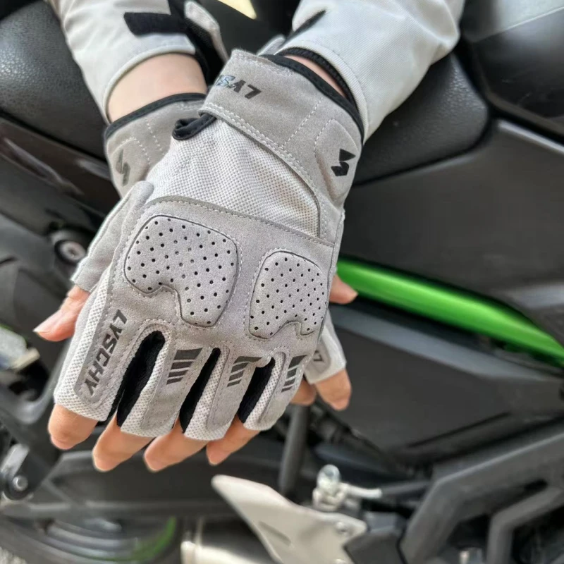 

LYSCHY Motorcycle Cycling Gloves Half Finger Summer Men Women MTB Gloves Shock-absorption Mountain Bike Sports Gloves