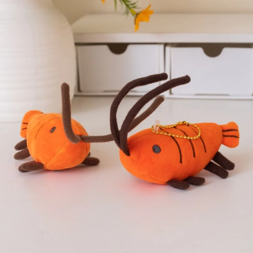 Backpack Pendant Stuffed Lobster Pendant Funny Design Soft Shrimp Pendant Animal Cute Shrimp Keychain Boys
