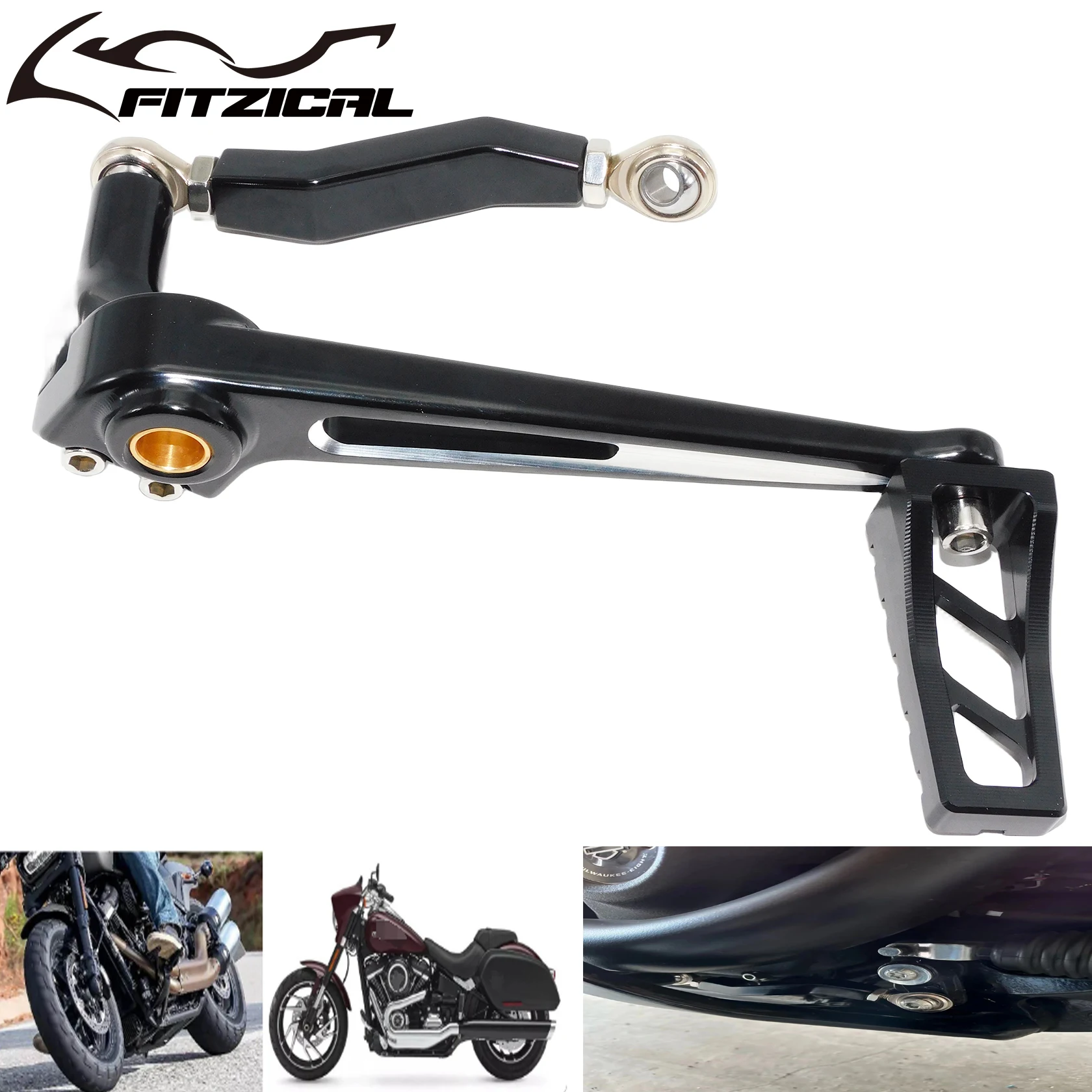 Motorcycle Mid Control Brake Pedal Pushrod Linkage Arm Link Peg Pedal For Harley Softail Standard Low Rider Street Bob 2018-Up