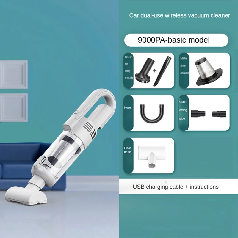 

Mini Handheld Vacuum Cleaner Portable Dual Use 19000Pa For Car Home Desktop Living Room