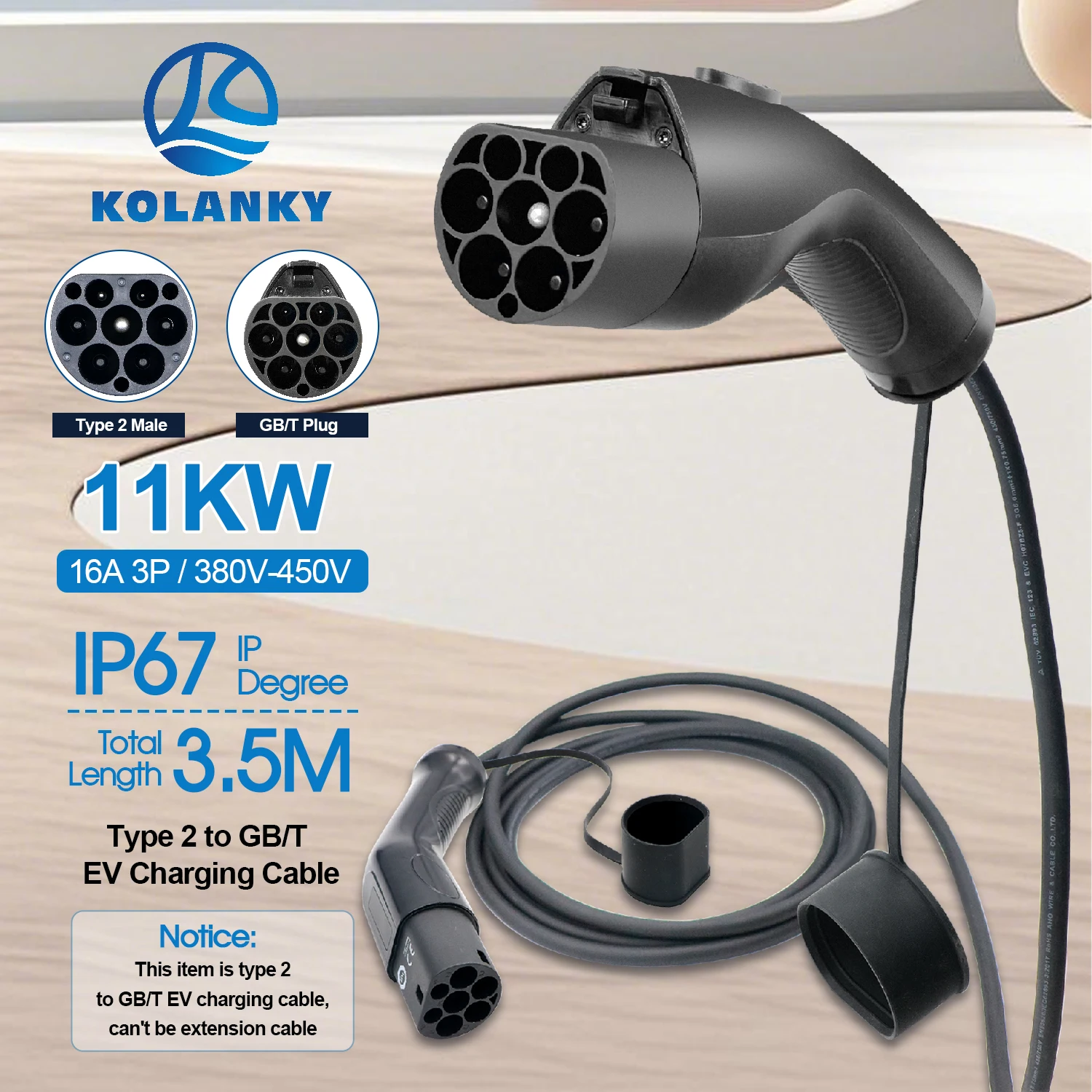 Type 2 to GBT EV Charging Cabl - огляд і ціна Ev Charging Cable Type 2 32A