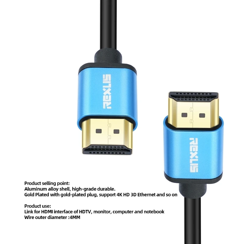 Cáp HDTV Cao Cấp Video Dây Màn Hình 4K Hỗ Trợ HDTV1.4 Dây Đực 4.2 Mm Cho Màn Hình HDTV