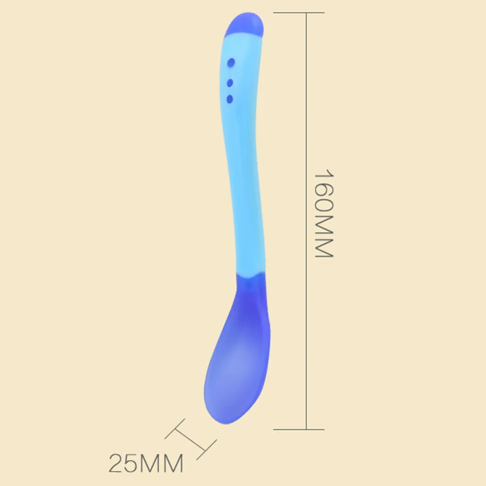 

6Pcs Color Changing Temperature Heat Sensing Spoon for Baby Feeding Infant Safety Spoon Smooth Sleek Design Easy Grip Long