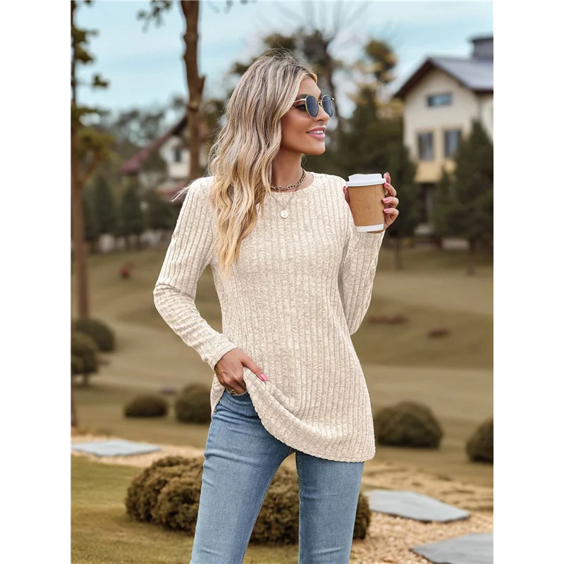 ABRT-Camusa feminina elegante casual camisas de manga comprida negócios casual wear outono suéteres quentes damasco xl