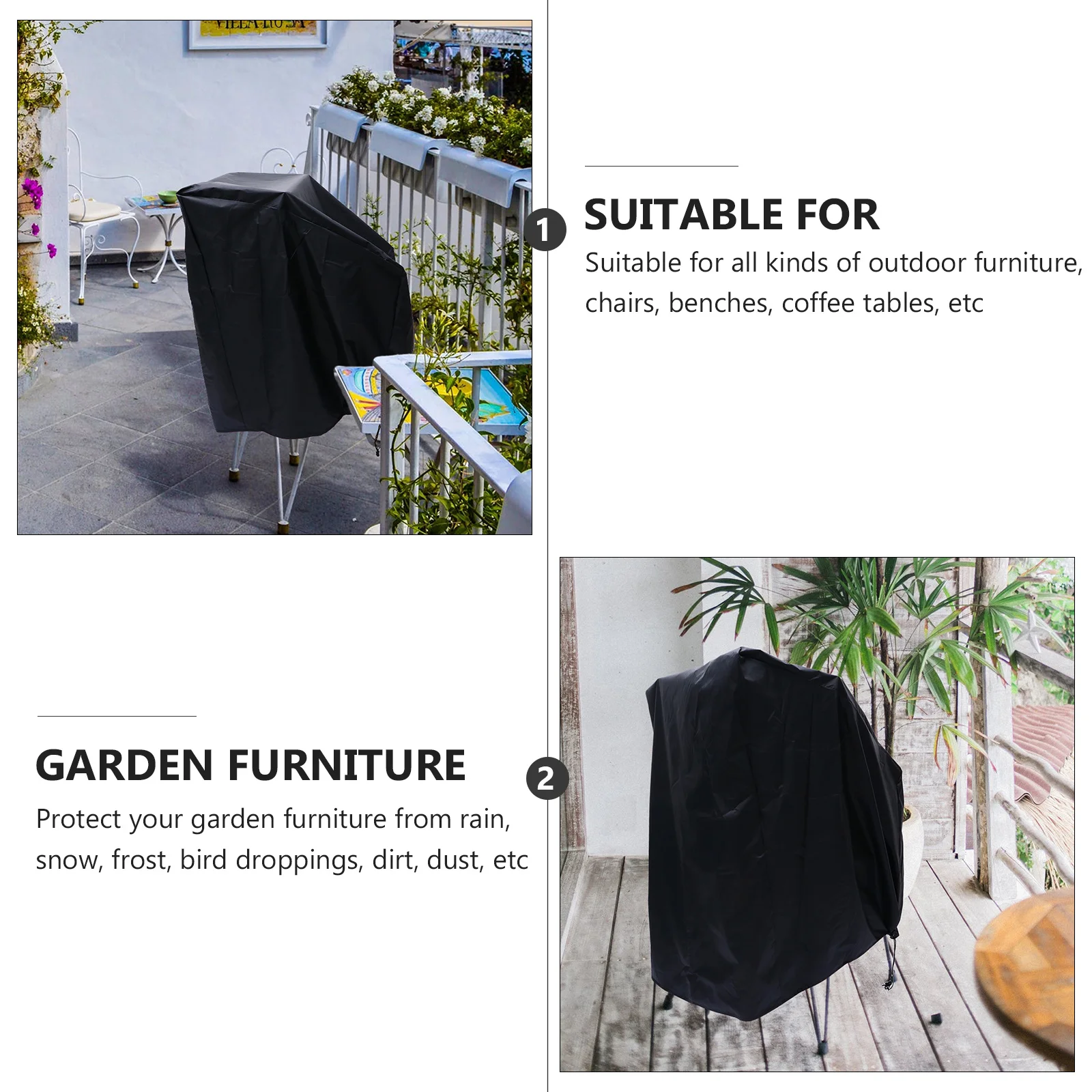 غطاء كرسي الأثاث الخارجي من قماش أكسفورد غطاء مقاوم للماء والغبار لأغطية قماش حماية حديقة الفناء