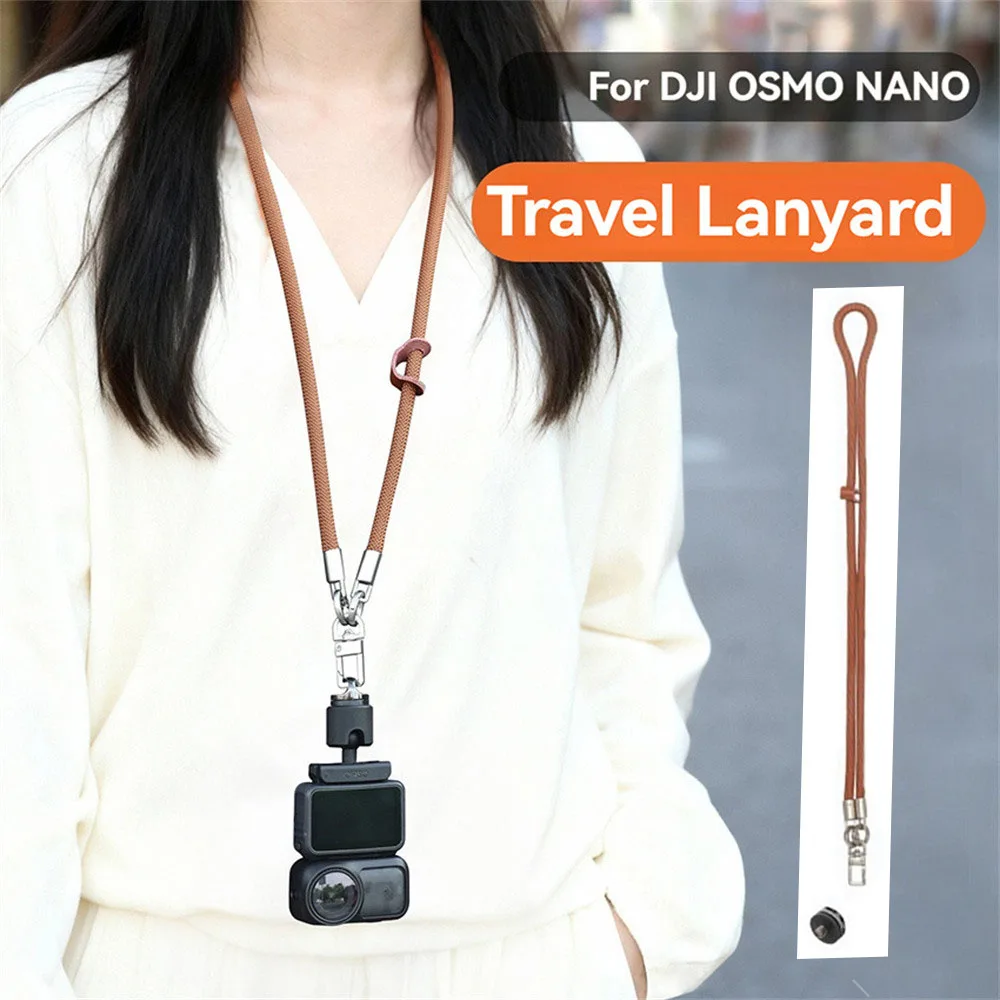 For DJI NANO Quick-Release Lanyard Safety Wrist Strap Lanyard Neck Strap Thumb Sports Camera Accessory Brown Black