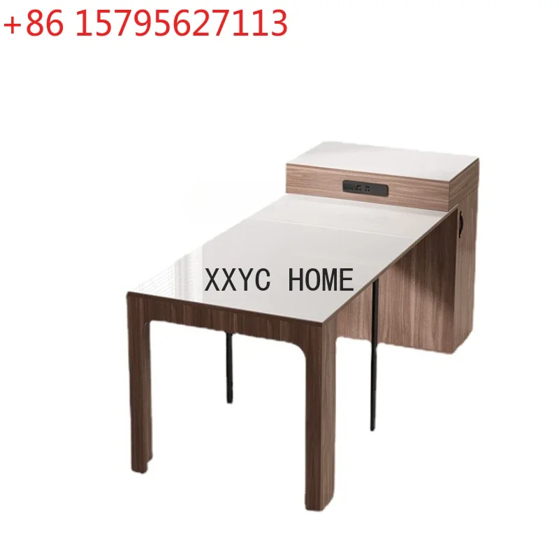 

Folding Dining Table Integrated Retractable Stone Plate Kitchen Island Household Small Apartment Modern Minimalist