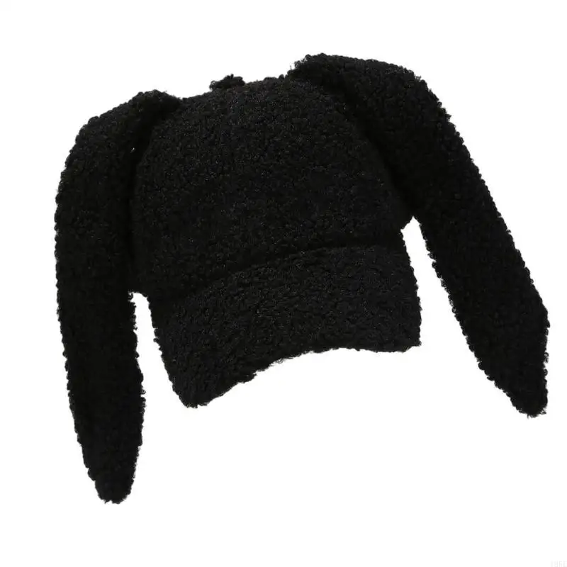 195E Topi Telinga Lop Modis untuk Wanita Topi Bisbol Telinga Kelinci Lembut Topi Kostum Cosplay Topi Hiking Luar Ruangan Hiasan