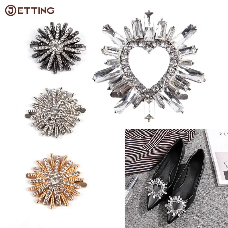 1pcs New Womens Shoe Clip Wedding Shoes High Heel Women Bride Decor Rhinestone Shiny Decorative Clips Charm Buckle Handmade Tool