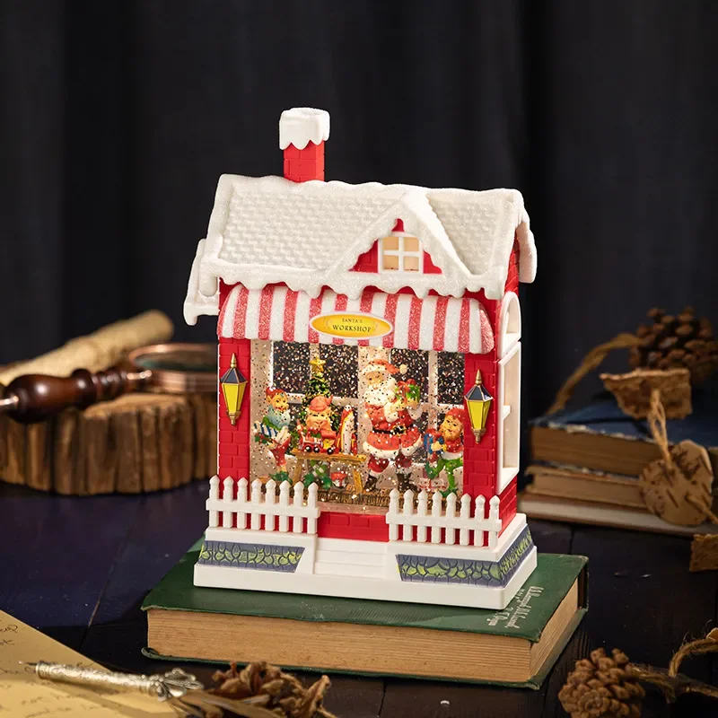 Vintage Christmas Music Box Ornament Snowflake Design Holiday Decor Gift for Elderly Home Scene Arrangement Craft Workshop
