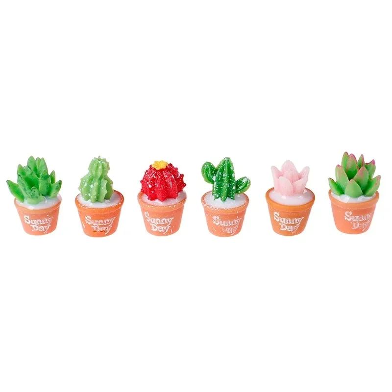 5pcs Dollhouse Miniature Cactus Bonsai Plants, Simulation Potted Greenery, Pretend Play Decor for Blyth Barbi Doll