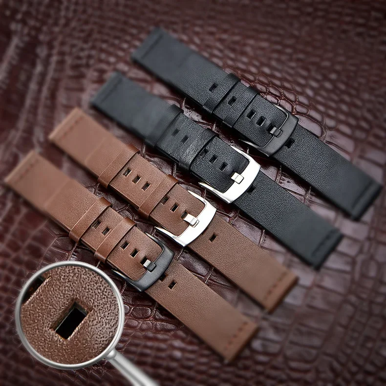 Simple Genuine Leather Straps for Apple Watch Series 9 8 7 6 SE 5 4 3 Bracelet 38/40/41mm 42/44/45mm Watchbands for iwatch Strap