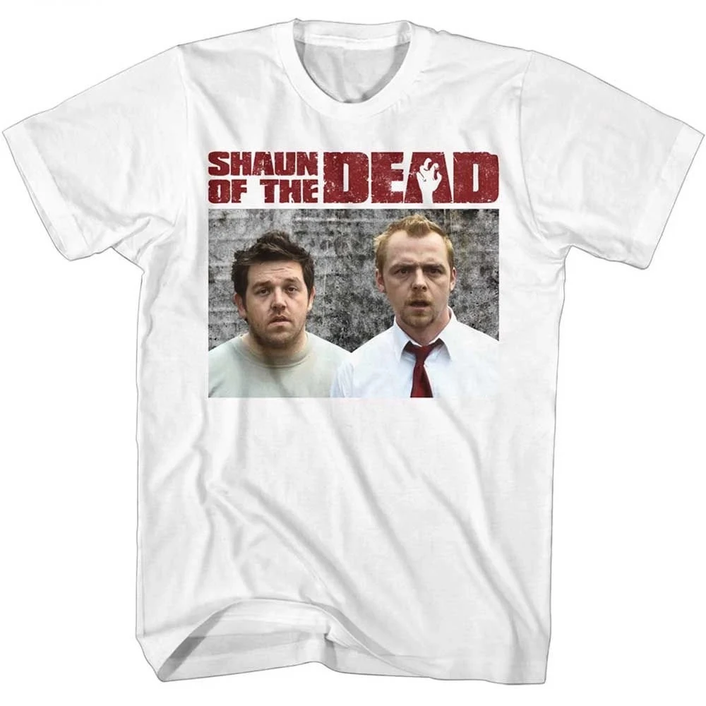 Camiseta para adultos de Shaun of the Dead, camiseta blanca de Shaun y Ed, camiseta de algodón holgada y transpirable de verano para hombres y mujeres