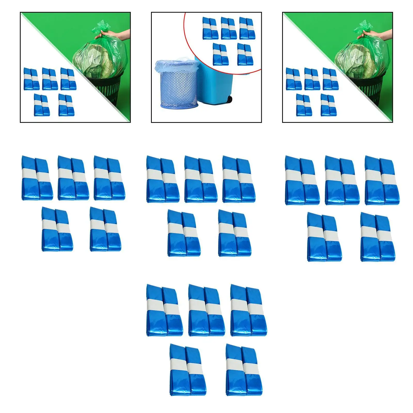 10 sacchetti per pannolini usa e getta per bambini, fodere spesse per secchielli, robusti ricariche per pannolini da esterno, cucina, campeggio, bagno