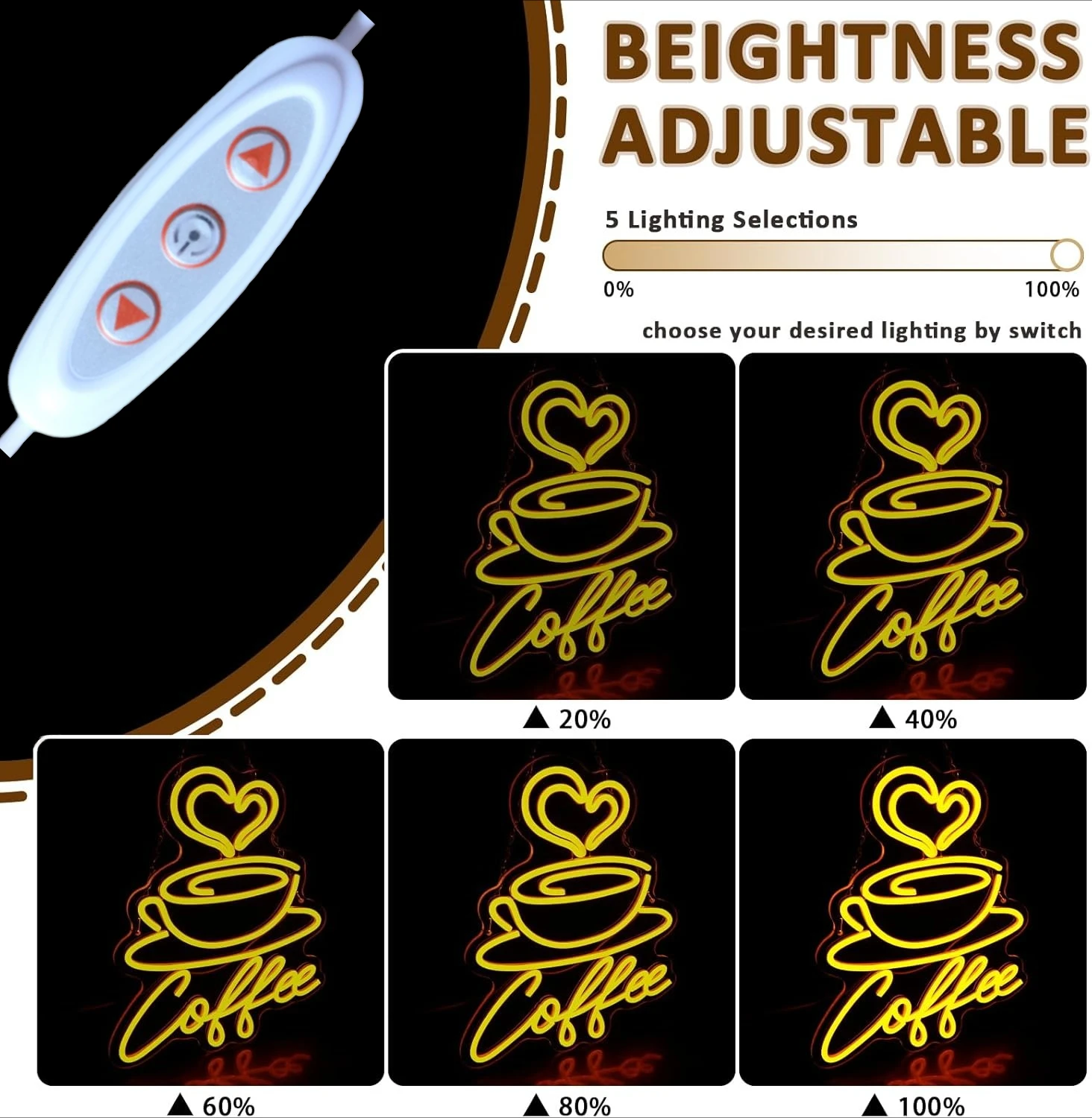 Coffee Neon Sign Dimmable Neon Lights for Bar Coffee Station Kitchen Man Cave Party Decor Aesthetics Draw Celebratory Gifts