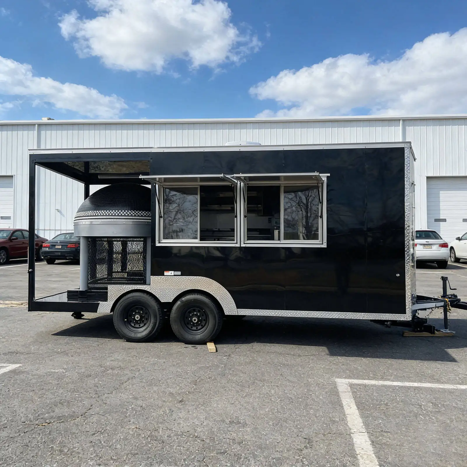 Custom Pizza Food Trailer Fully Equipped Mobile Kitchen with Wood Fired Oven Commercial Street Food Trailer DOT CE Ready