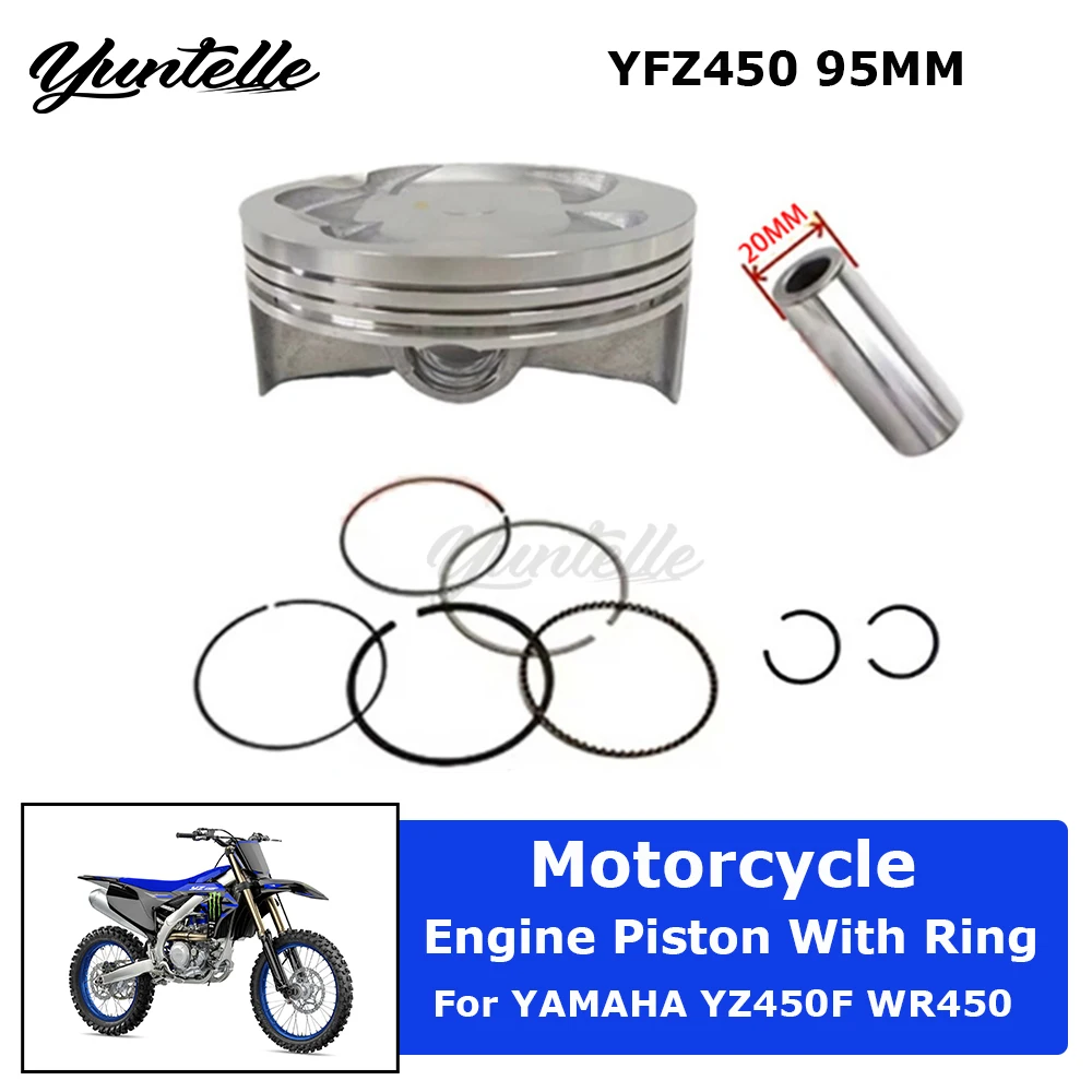 

STD 95mm Engine Piston With Rings Set For YAMAHA YFZ450 YFZ450R YFZ450X YZ450F WR450F Motorcycle Accessories 5TG-11631-12-00