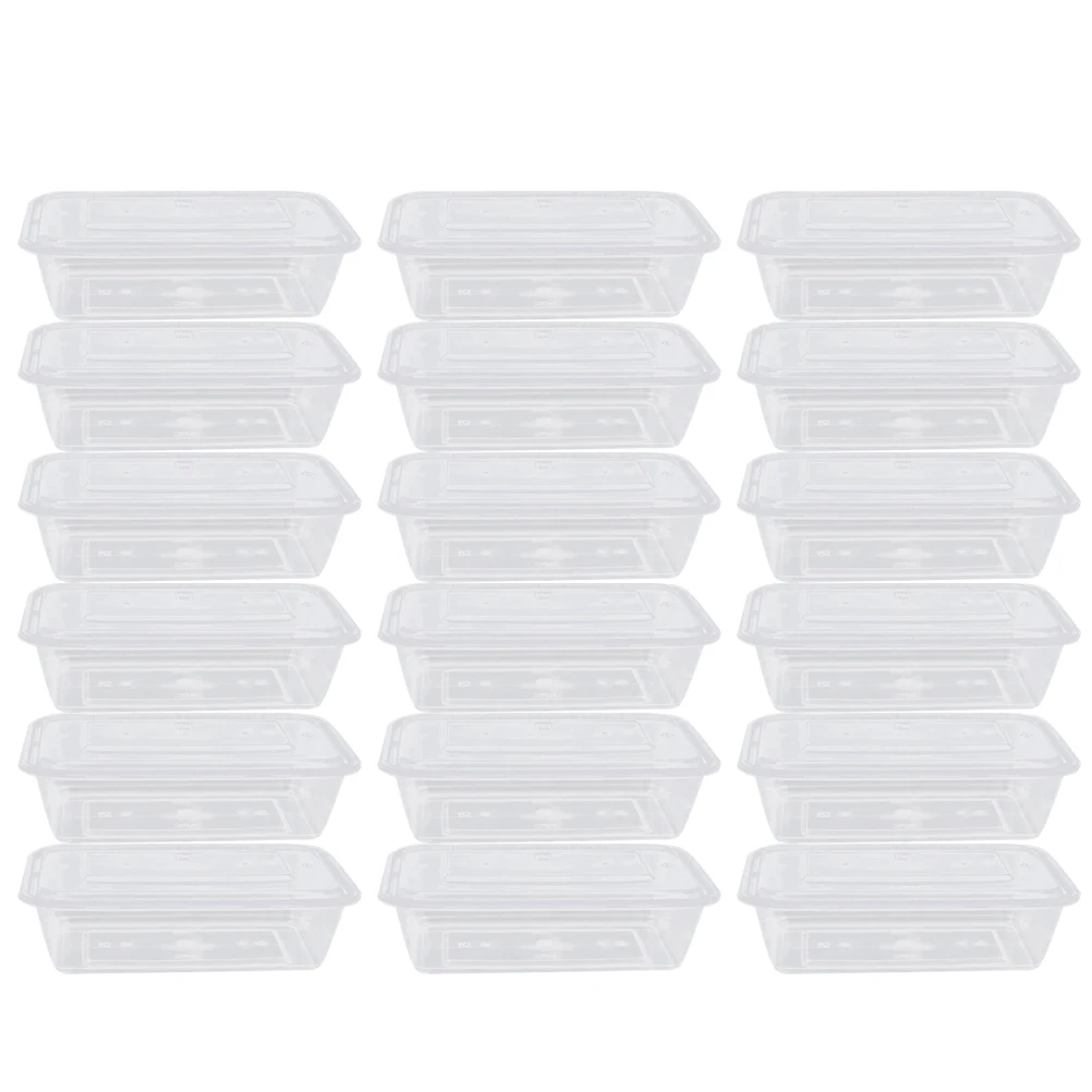 

50 Pcs Disposable Lunch Box Food Containers with Lids Fruit Boxes Carry Out