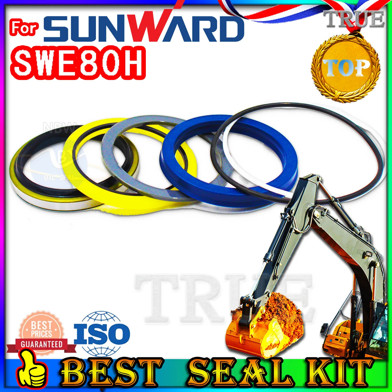 

For Sunward SWE80H Oil Seal Repair Kit Boom Arm Bucket Excavator Hydraulic Cylinder Regulator Injector Foot PPC Loader STICK