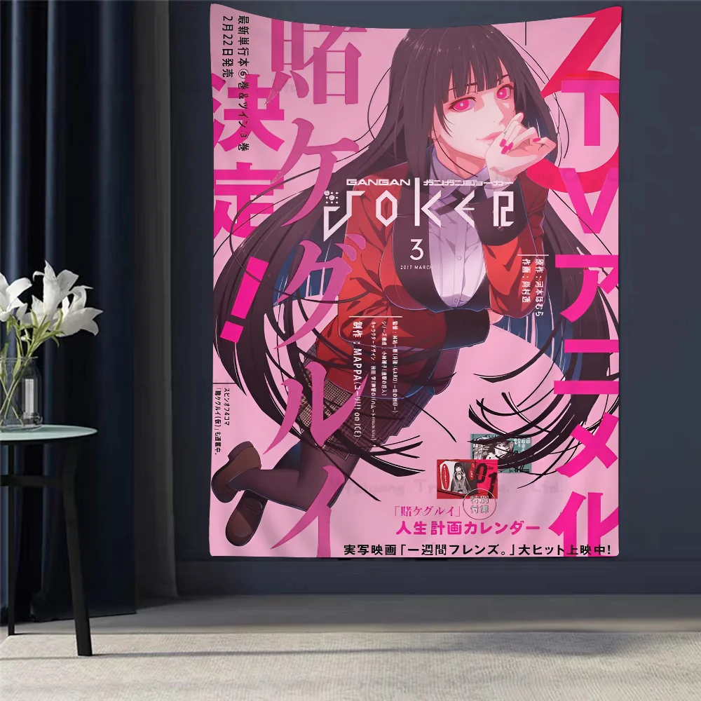 Kakegurui Jabami Yumeko Diagramm Wandteppich Kunst Science Fiction Zimmer Home Decor Günstige Hippie Wandbehang