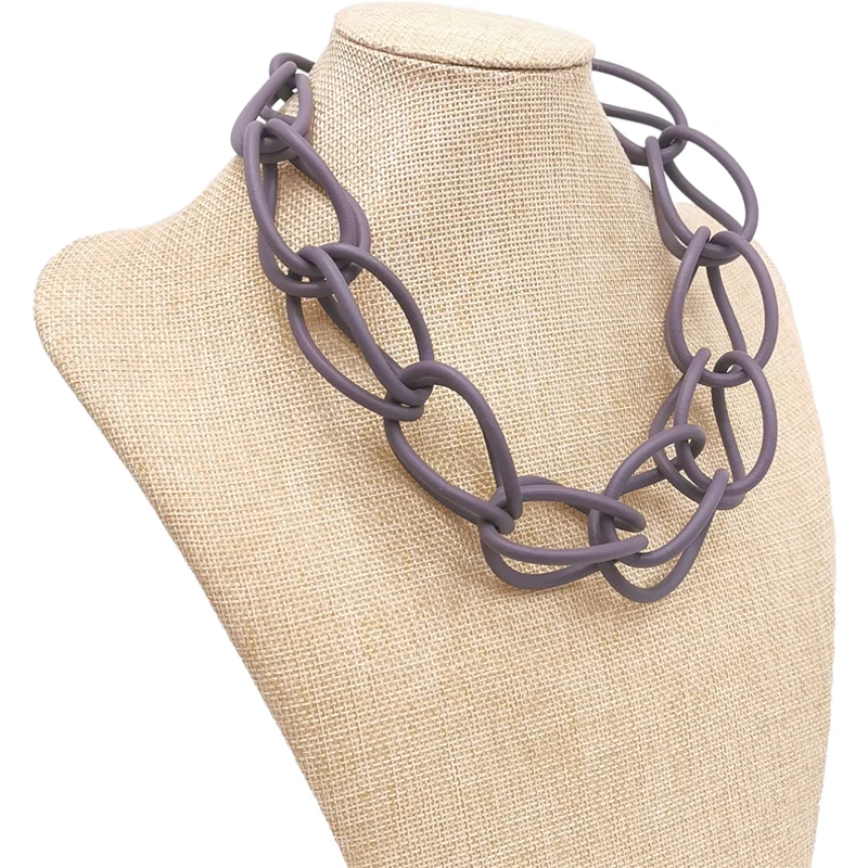 UKEBAY Neue Choker-Halskette für Damen, handgefertigtes Design, luxuriöse Pulloverkette, Gummi-Schmuck für Party, Gothic-Ethno-Halsketten – Detail 10