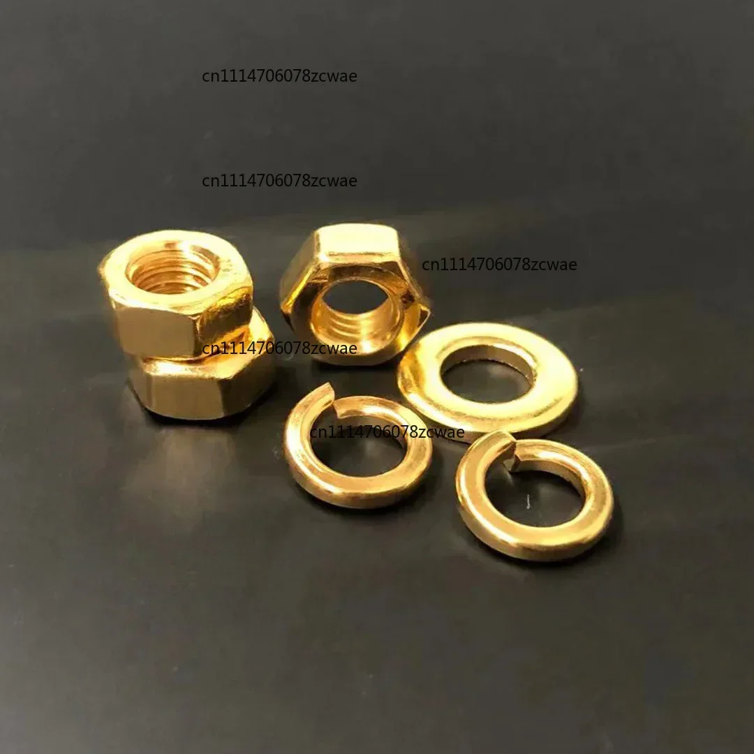 Gold Plated Nut Spring Washer M2 M2.5 M3 M4 M5 M6 M8 Plating Titanium Flange Screw Hexagonal Nut Strong Technical Strength Nuts