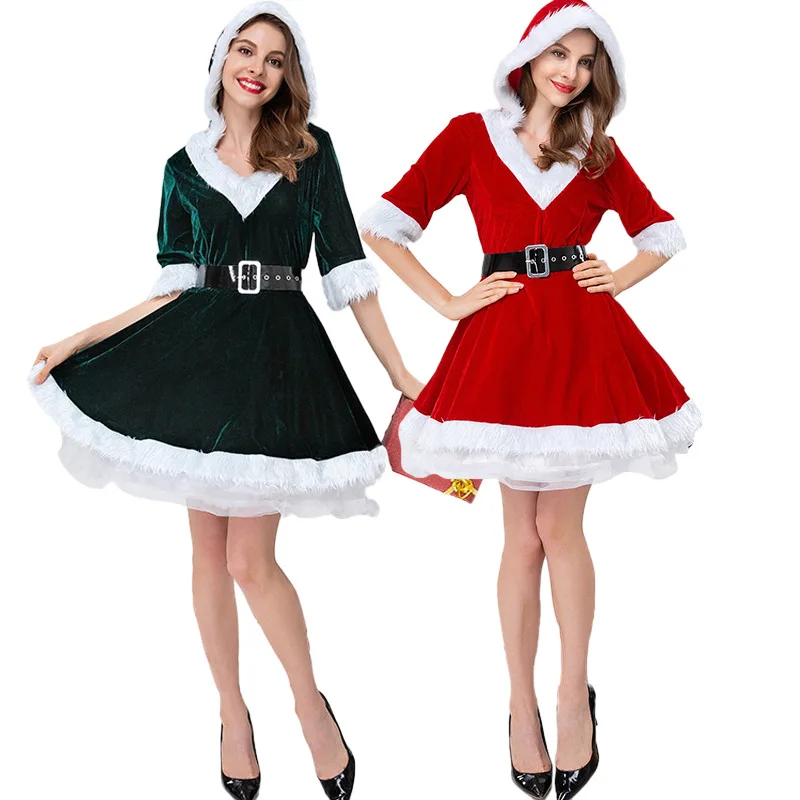 Disfraces de Navidad Árbol de Navidad verde Disfraces de espectáculo escénico femenino adulto