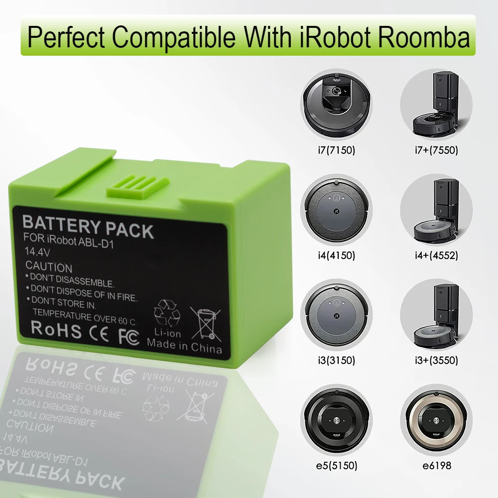 Sostituzione batteria I7 14.4V 3200mAh i7 per iRobot Roomba e e i Series i7 + e5 7150 7550 i3 3150 i3 + 3550 i4 4150 i4 + 4624864