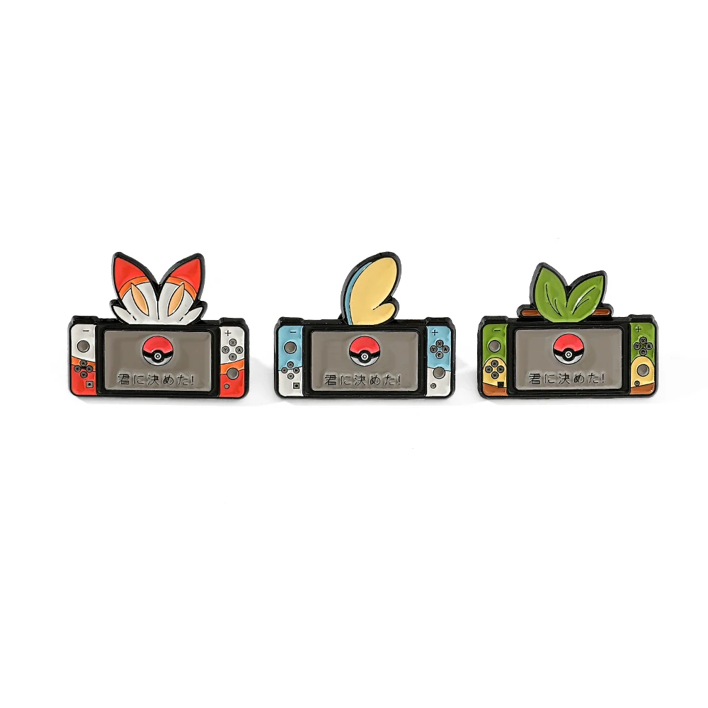 4 Pcs Cartoon Pikachu Brooch Creative Game Console Enamel Pin Metal Badge Jewelry Clothing Backpack Accessories Festive Gifts