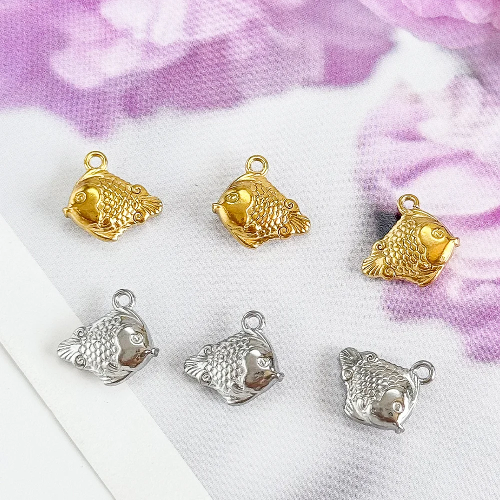 Cordial Design 12*13MM 100Pcs Hand Made/Jewelry Accessories/Stainless Steel Pendant/Fish Shape/Simple Charms/DIY Making #195303