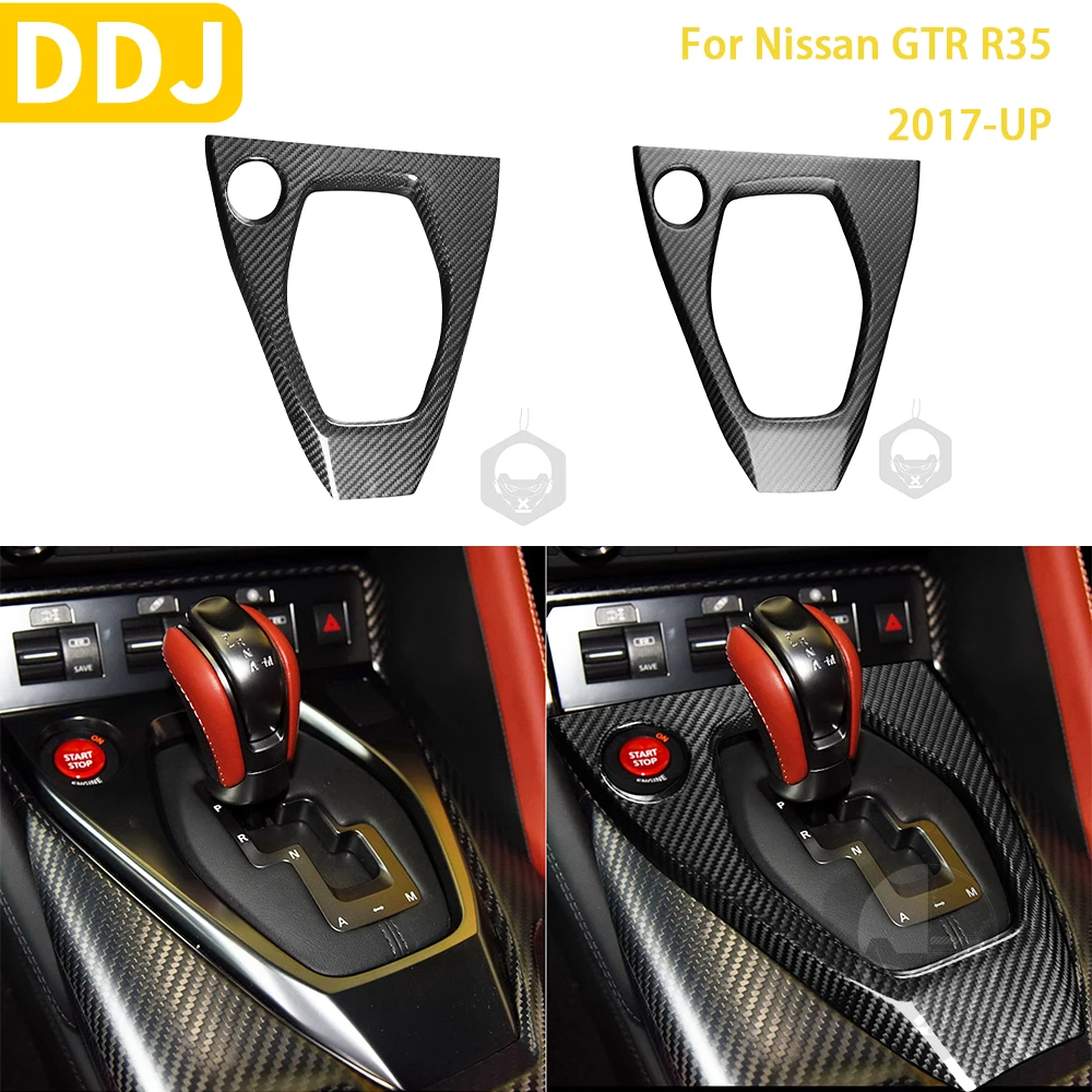 

Real Dry Carbon Gear Shift Console Cover For Nissan GTR R35 GT-R 2017-UP Accessories Car Gear Surround Trim Interior