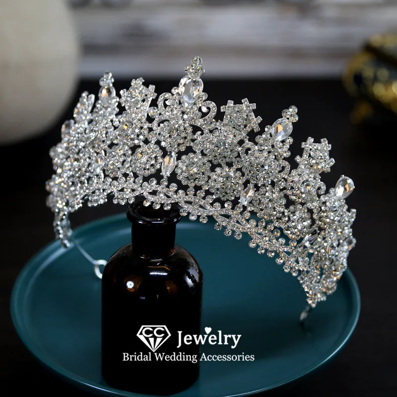 CC Shining Crown Wedding Accessories Bridal Headbands Women Hairwear Engagement Hair Ornaments 100% Handmade Tiaras Crowns AN451