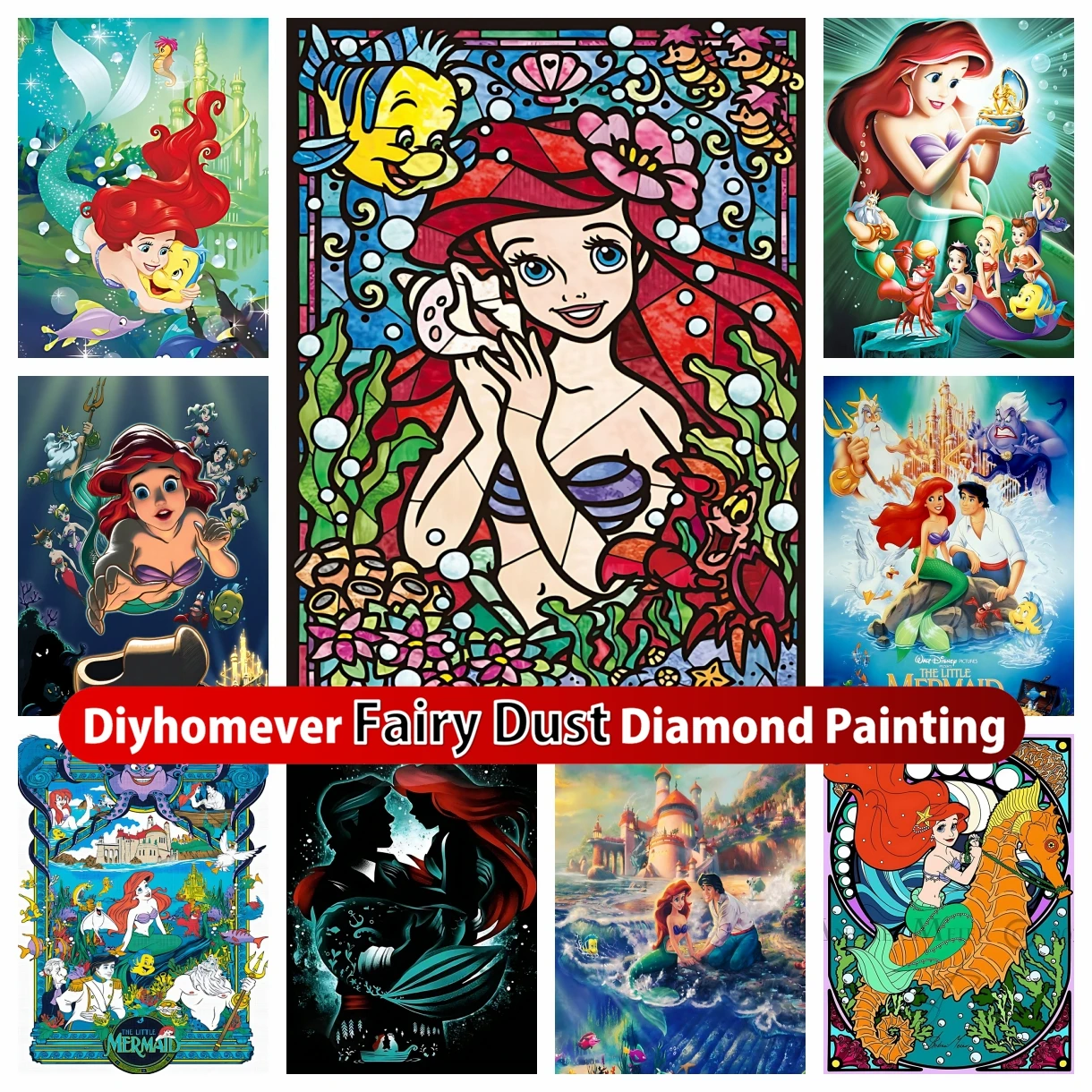 

The Little Mermaid Fairy Dust Diamond Painting Mosaic Disney Cartoon Princess Ariel Art Cross Stitch Embroidery Children's Gift