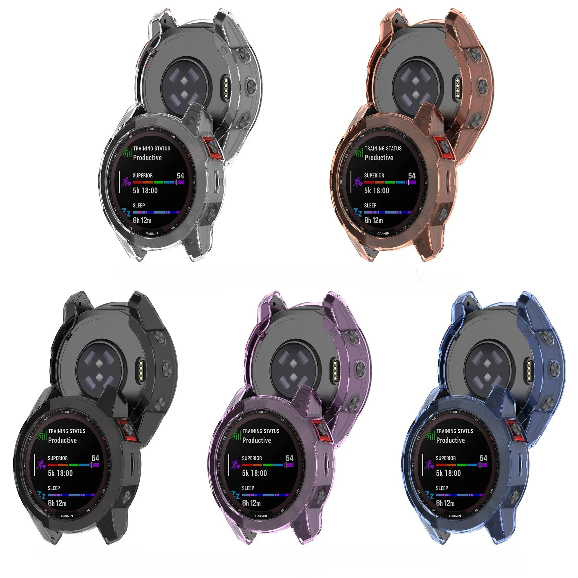 Transparent TPU Case for Garmin Fenix 6 6S 6X Pro 7 7S 7X Pro 5 5S 5X Plus Soft Protective Case for Garmin watch Slim Cover