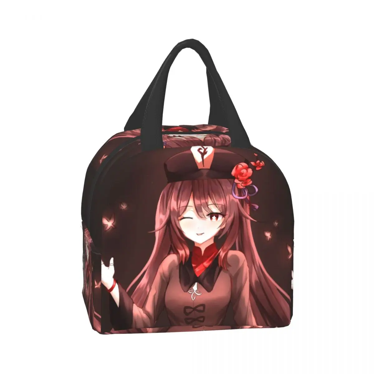 Genshin Impact Hu Tao Saco de Almoço Isolado para Mulheres, Impermeável Mágico Anime Game Cooler, Caixa Bento Térmica, Escritório, Piquenique, Viagem