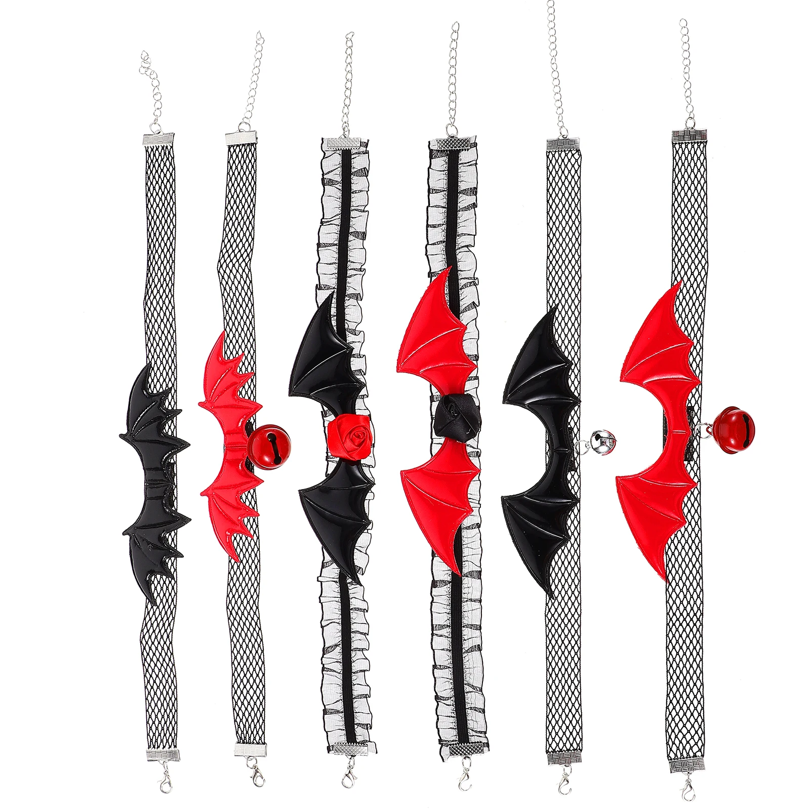 

6 Pcs Accessories Bat Neck Ring Women's Choker Necklaces for Girls Halloween Party