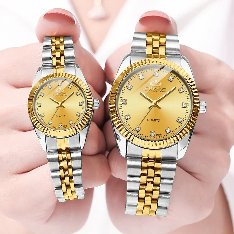 CHENXI 004A Couple Watch Luxury Brand Waterproof Watches Women Fashion Business Men Watch High Quality Quartz Lover Watches Gift