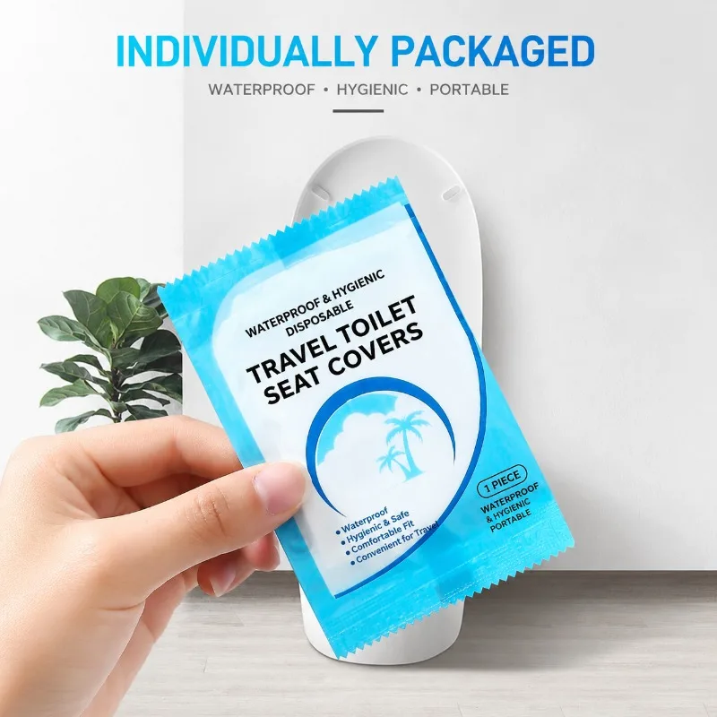 Disposable Toilet Seat Cover Waterproof Slip-on Travel Commode Cushion Paper Portable Public Restroom Sanitary Protector view 4