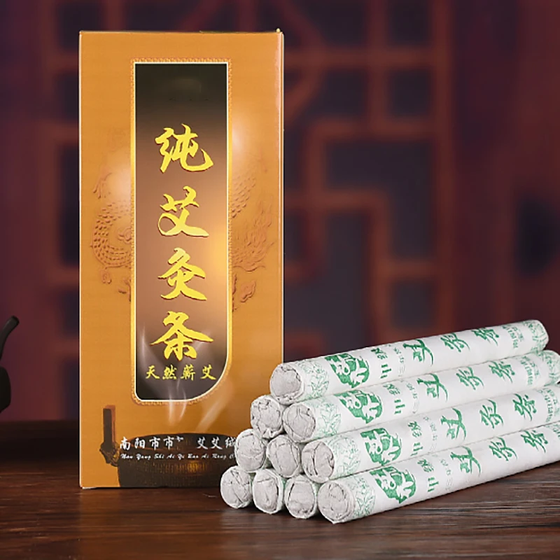 

10Pcs 1:1 Low Ratio Moxa Stick Pure Wormwood Moxibustion Care Therapy Warm Meridian Massage Chinese Herbal Camping Repellent