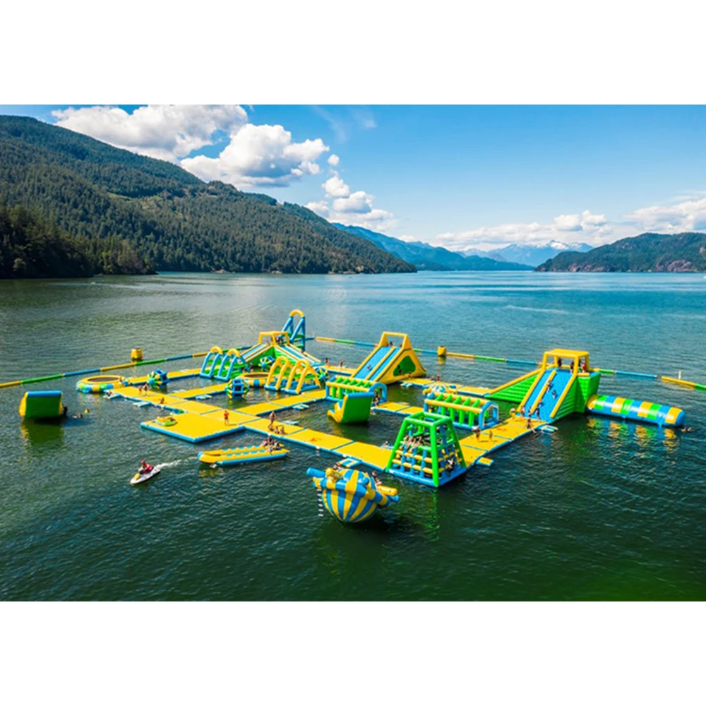 ！@Customized PVC Pull Tab Inflatable Outdoor Water Park Floating Island Blower Custom Capacity Passenger Options THL Brand